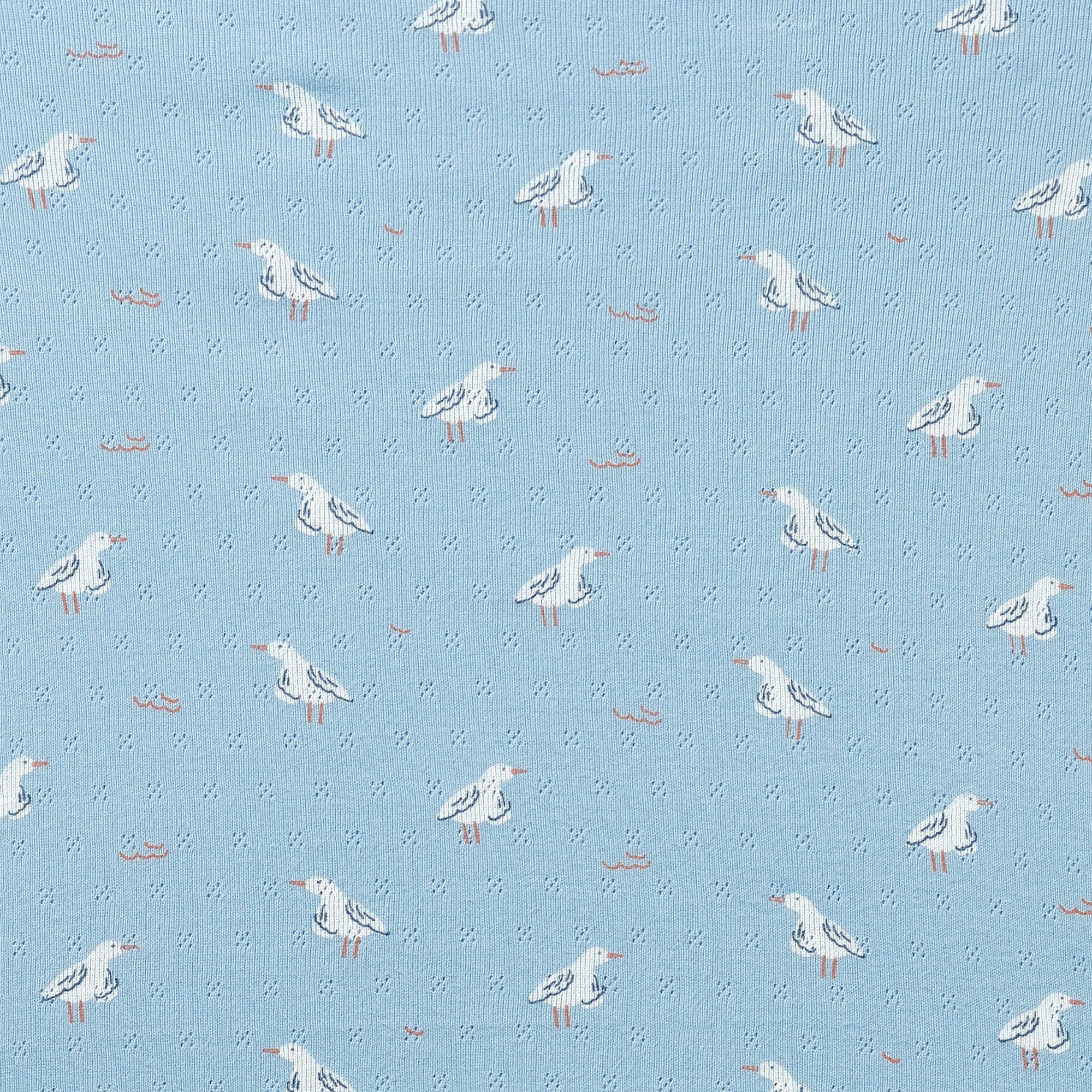 Sunny Seagulls Organic Pointelle Cot Sheet