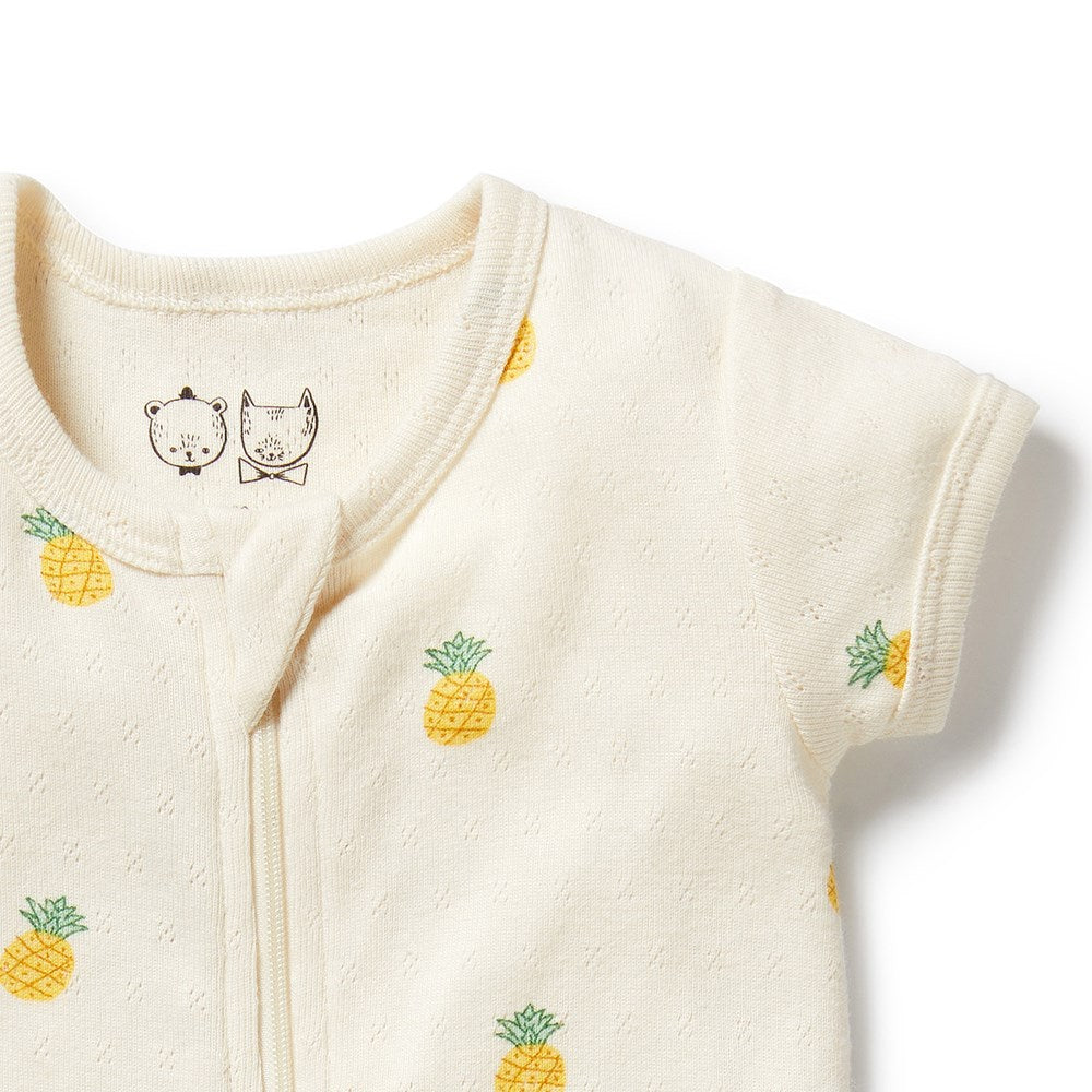 Piney Pals Organic Pointelle Boyleg Zipsuit