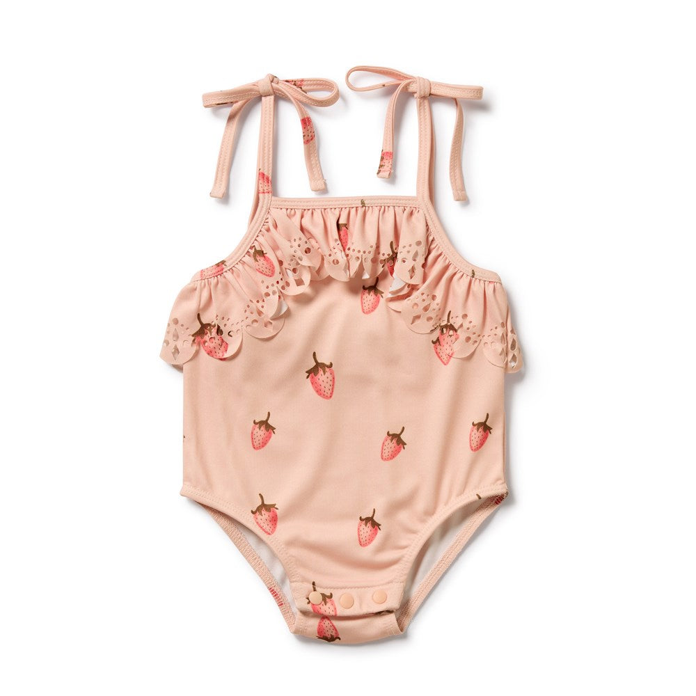 Strawberry Kisses Cutwork Swimsuit