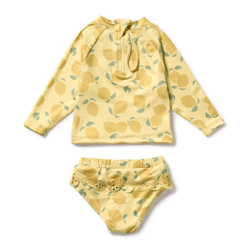 Lemon Drop Cutwork Rashie Swimset