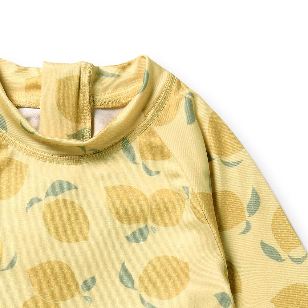 Lemon Drop Cutwork Rashie Swimset