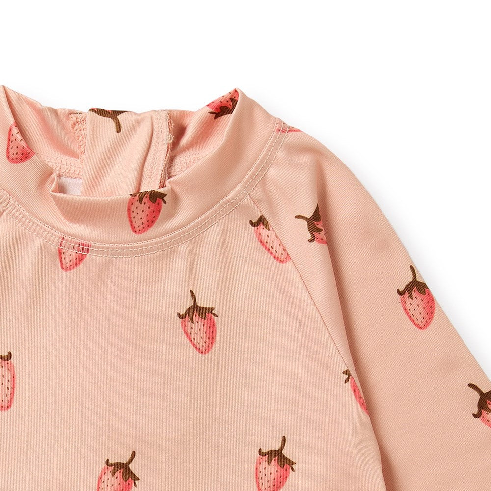 Strawberry Kisses Cutwork Rashie Swimset