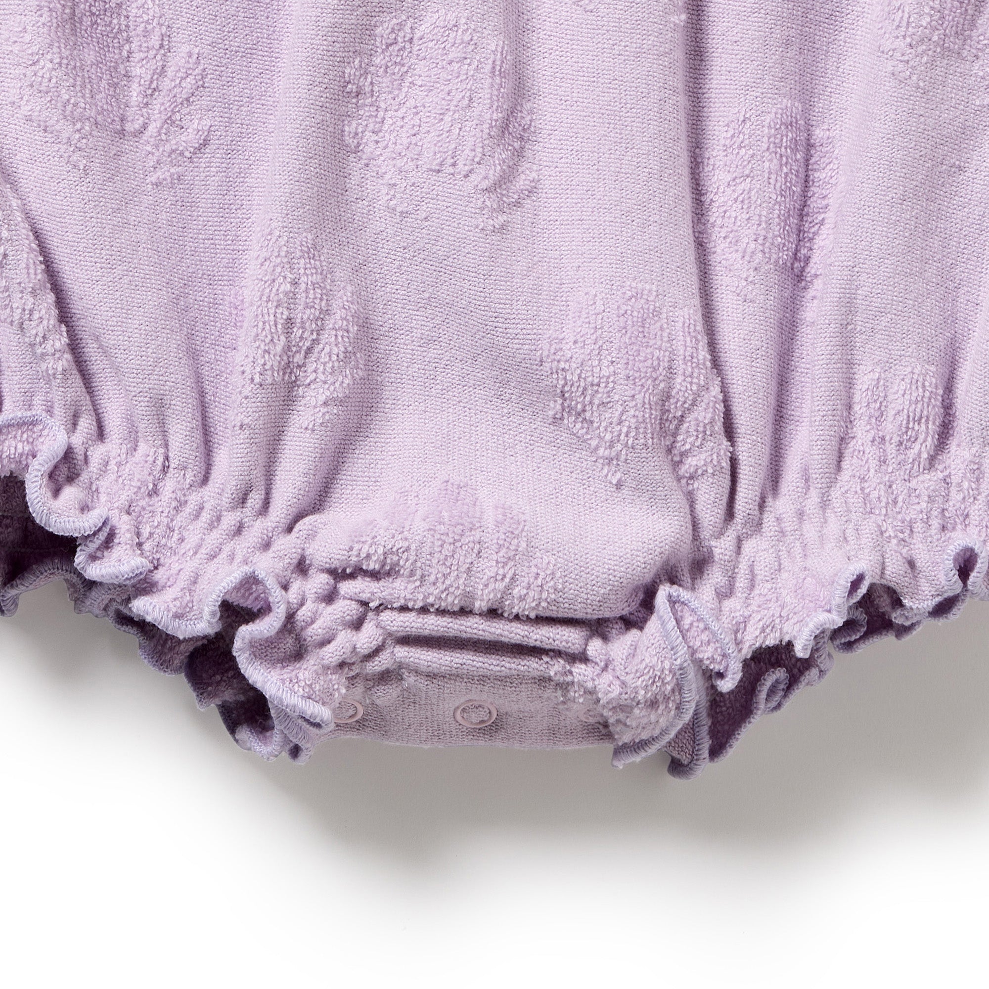 Lavender Shells Organic Terry Tie Playsuit