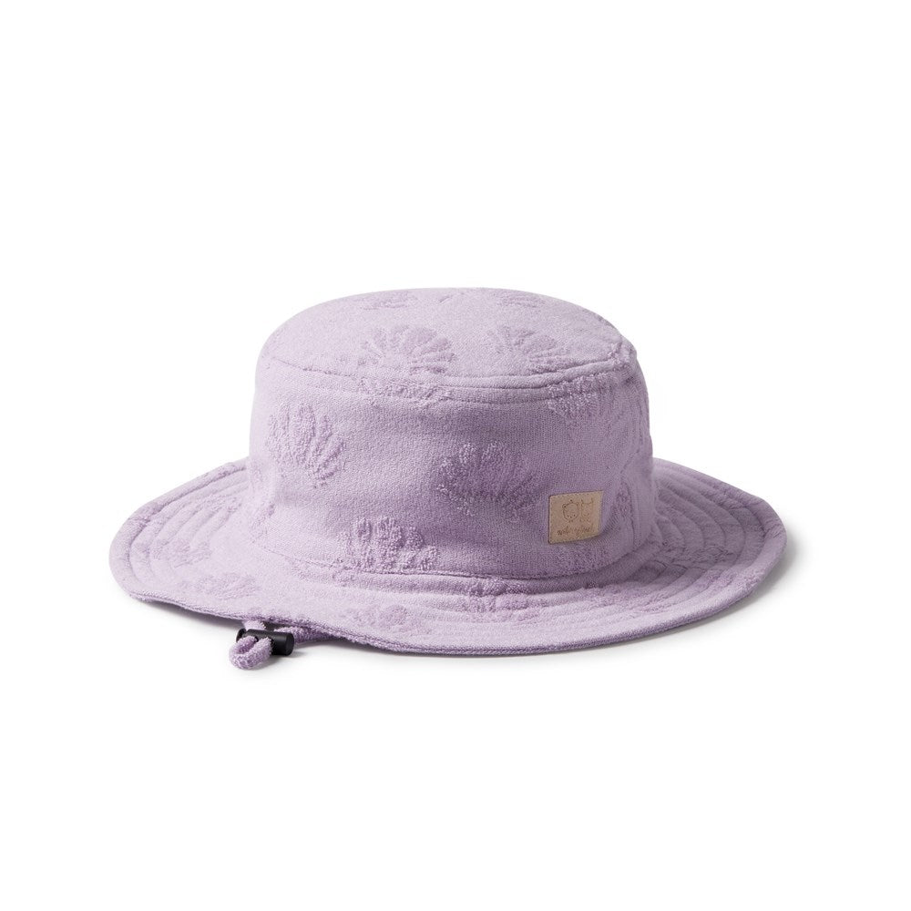 Lavender Shells Organic Terry Sun Hat