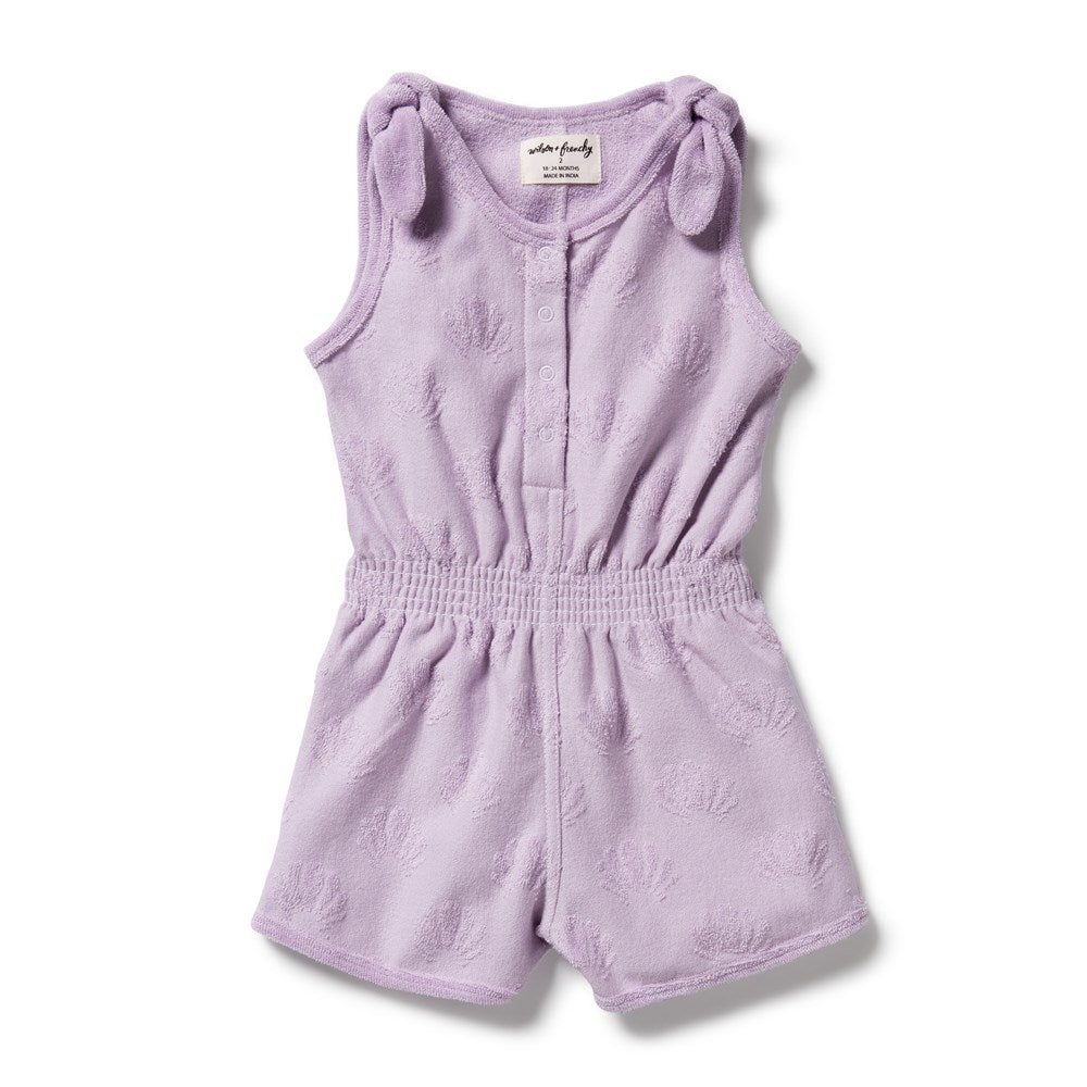 Lavender Shells Organic Terry Playsuit