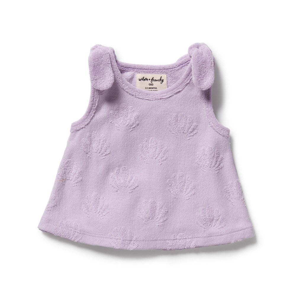 Lavender Shells Organic Terry Singlet