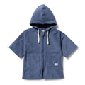 Deep Blue Organic Terry Hooded Towel