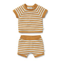 Golden Wave Stripe Organic Knitted Set