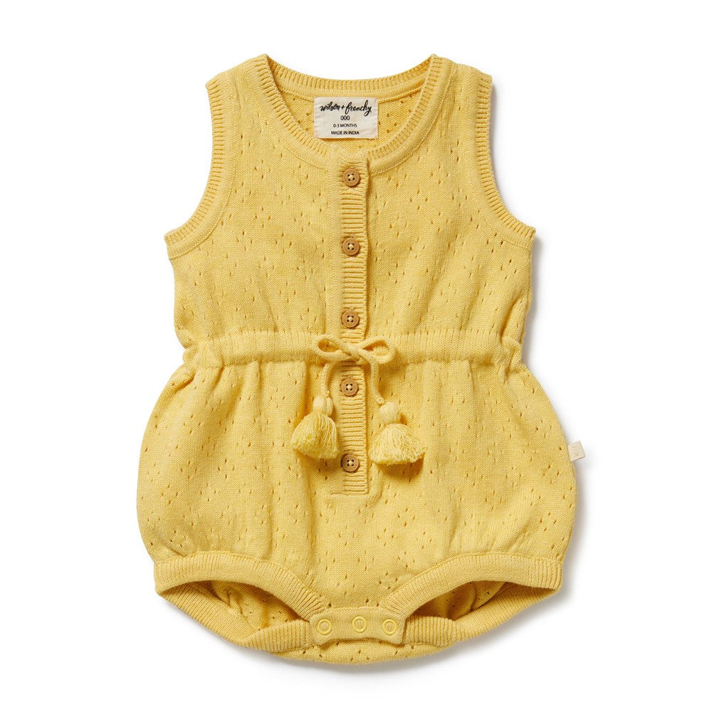 Sunny Sorbet Organic Knitted Tie Bodysuit