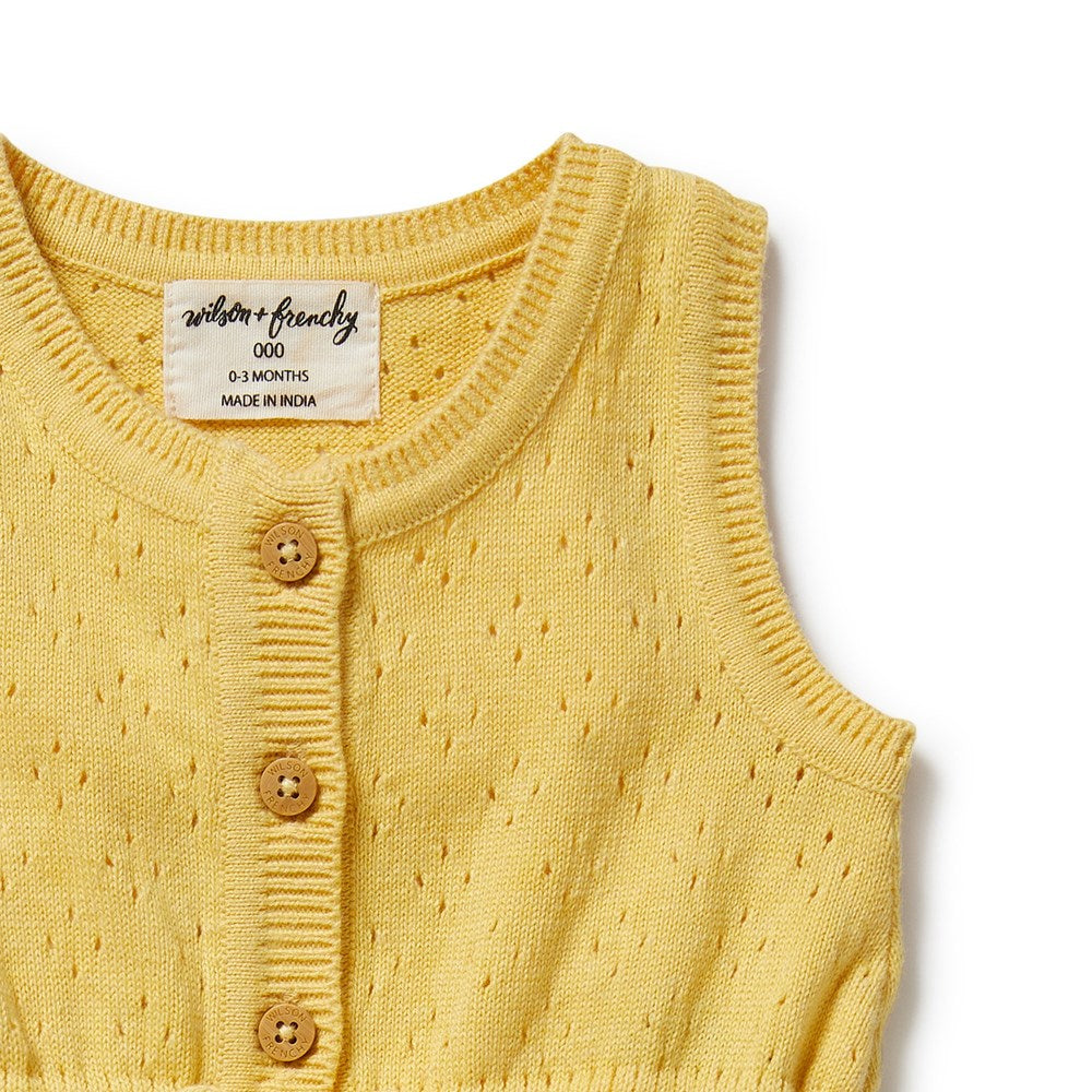 Sunny Sorbet Organic Knitted Tie Bodysuit