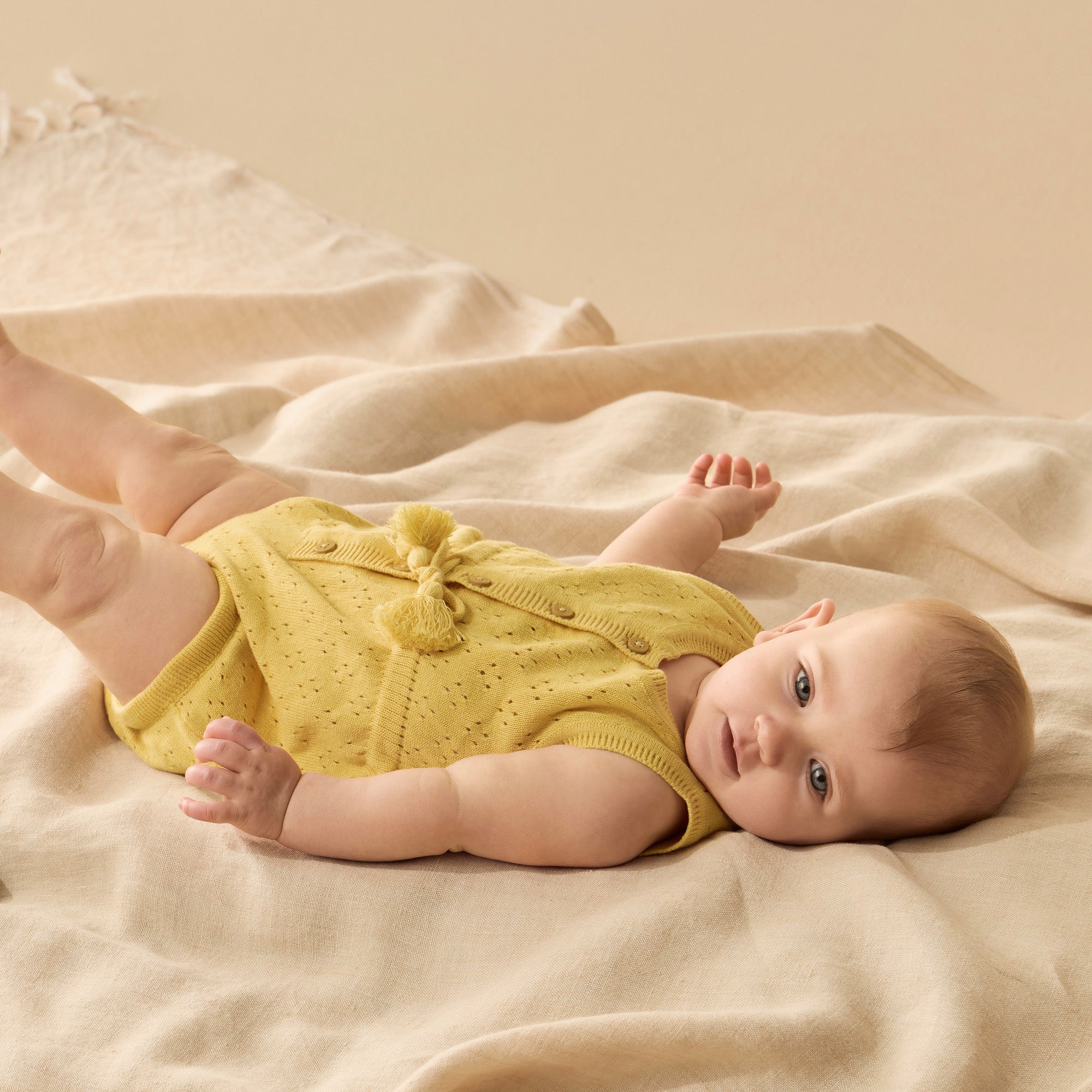 Sunny Sorbet Organic Knitted Tie Bodysuit