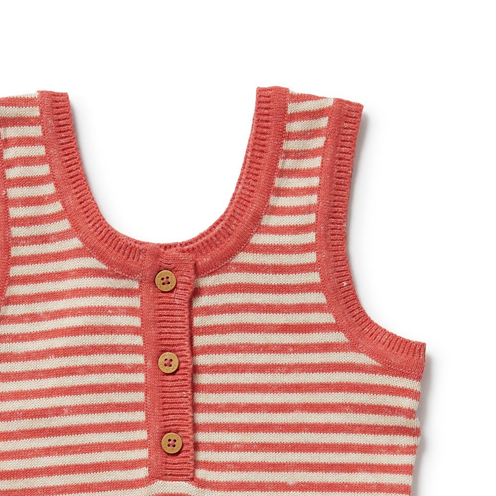 Strawberry Swirl Organic Knitted Stripe Playsuit