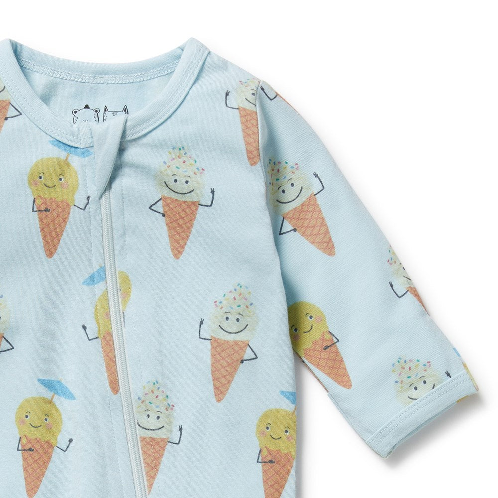 Frosty Friends Organic Zipsuit with Feet