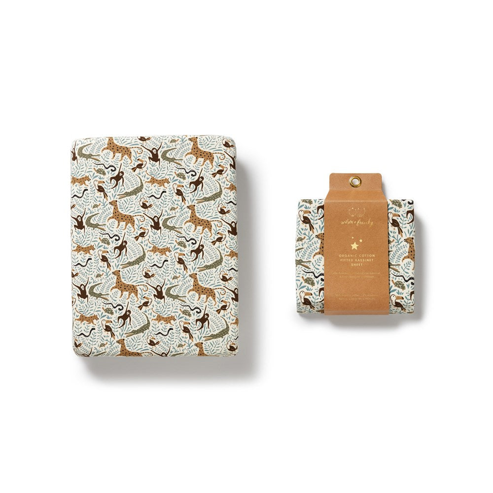 Mini Jungle Organic Bassinet Sheet