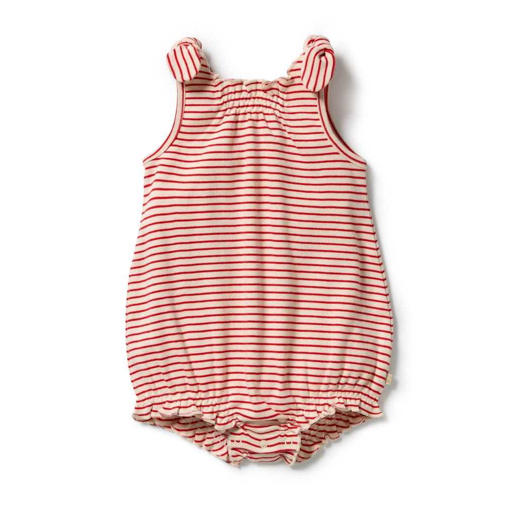 Candy Cane Organic Stripe Rib Playsuit
