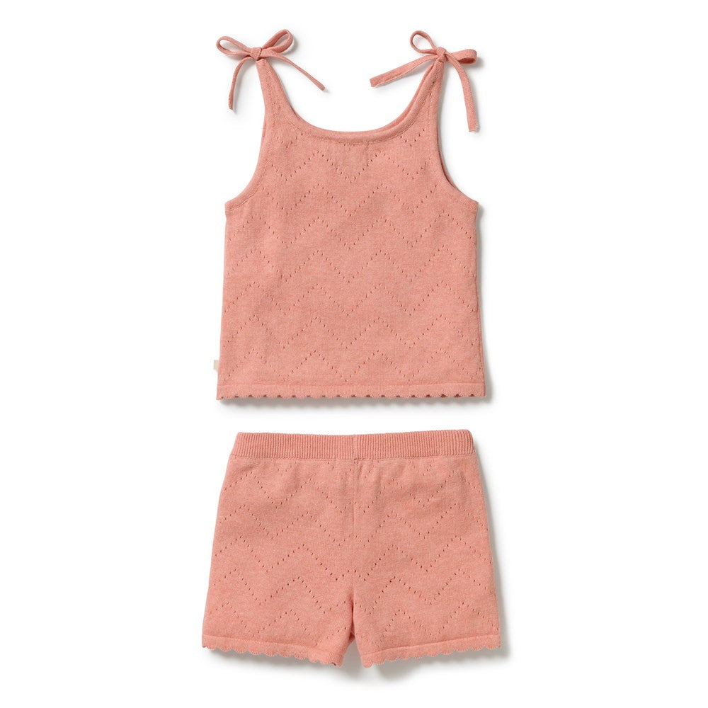 Petal Pink Organic Knitted Pointelle Set