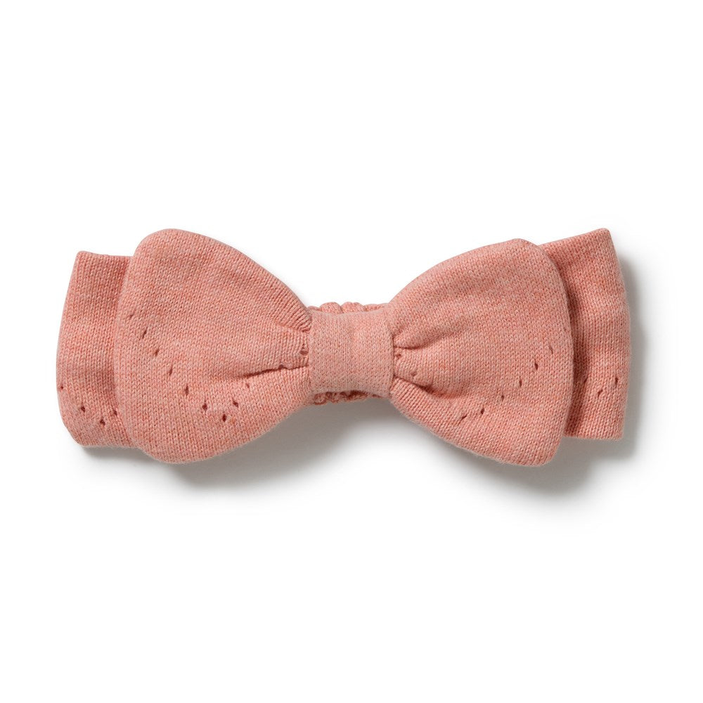 Petal Pink Organic Knitted Pointelle Headband