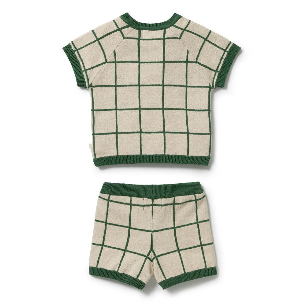 Lagoon Organic Knitted Check Set