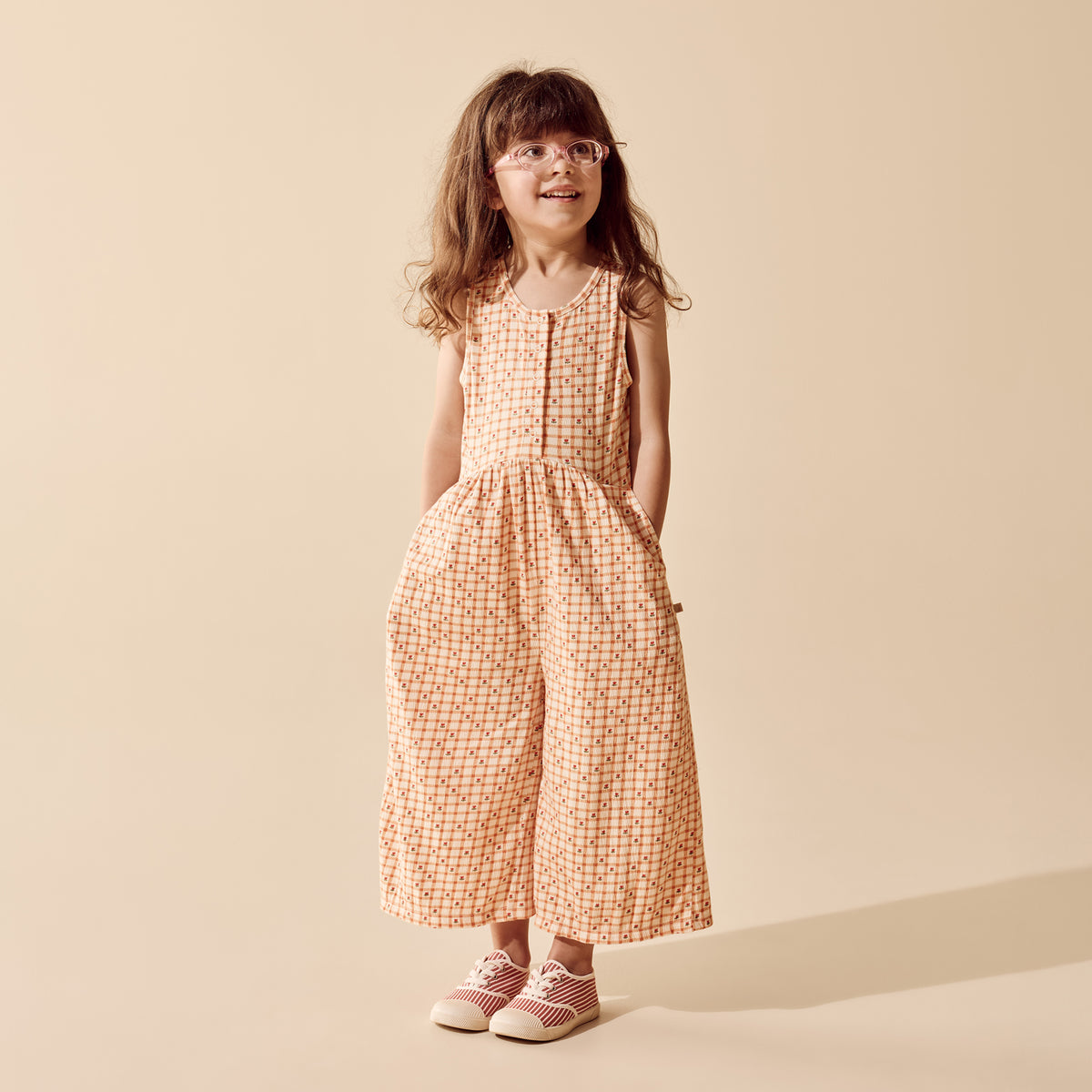 Checkerberry Organic Crinkle Jumpsuit