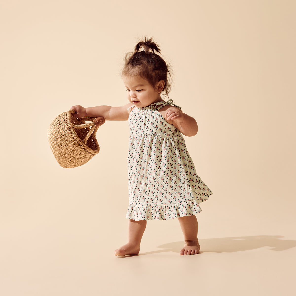 Little Blossom Organic Crinkle Ruffle Dress