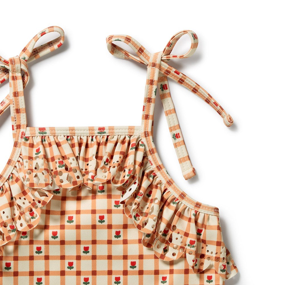 Checkerberry Cutwork Swimsuit