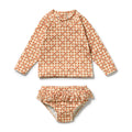 Checkerberry Cutwork Rashie Swimset