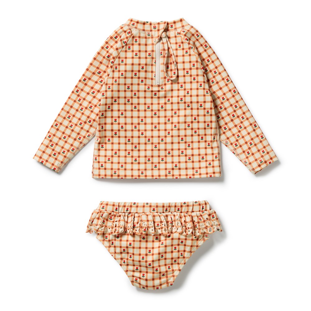 Checkerberry Cutwork Rashie Swimset