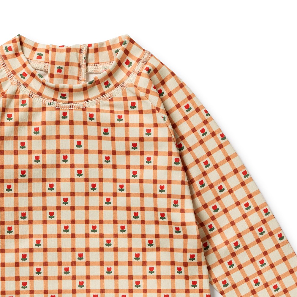 Checkerberry Cutwork Rashie Swimset
