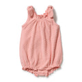 Petal Pink Check Organic Terry Tie Playsuit