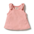 Petal Pink Check Organic Terry Singlet