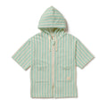 Seafoam Stripe Organic Terry Hooded Towel