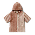 Cherry Cola Stripe Organic Terry Hooded Towel