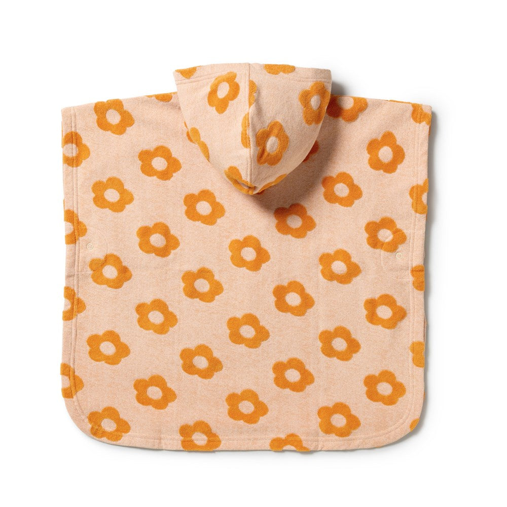 Daisy Glow Organic Terry Hooded Poncho