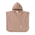 Cherry Cola Stripe Organic Terry Hooded Poncho