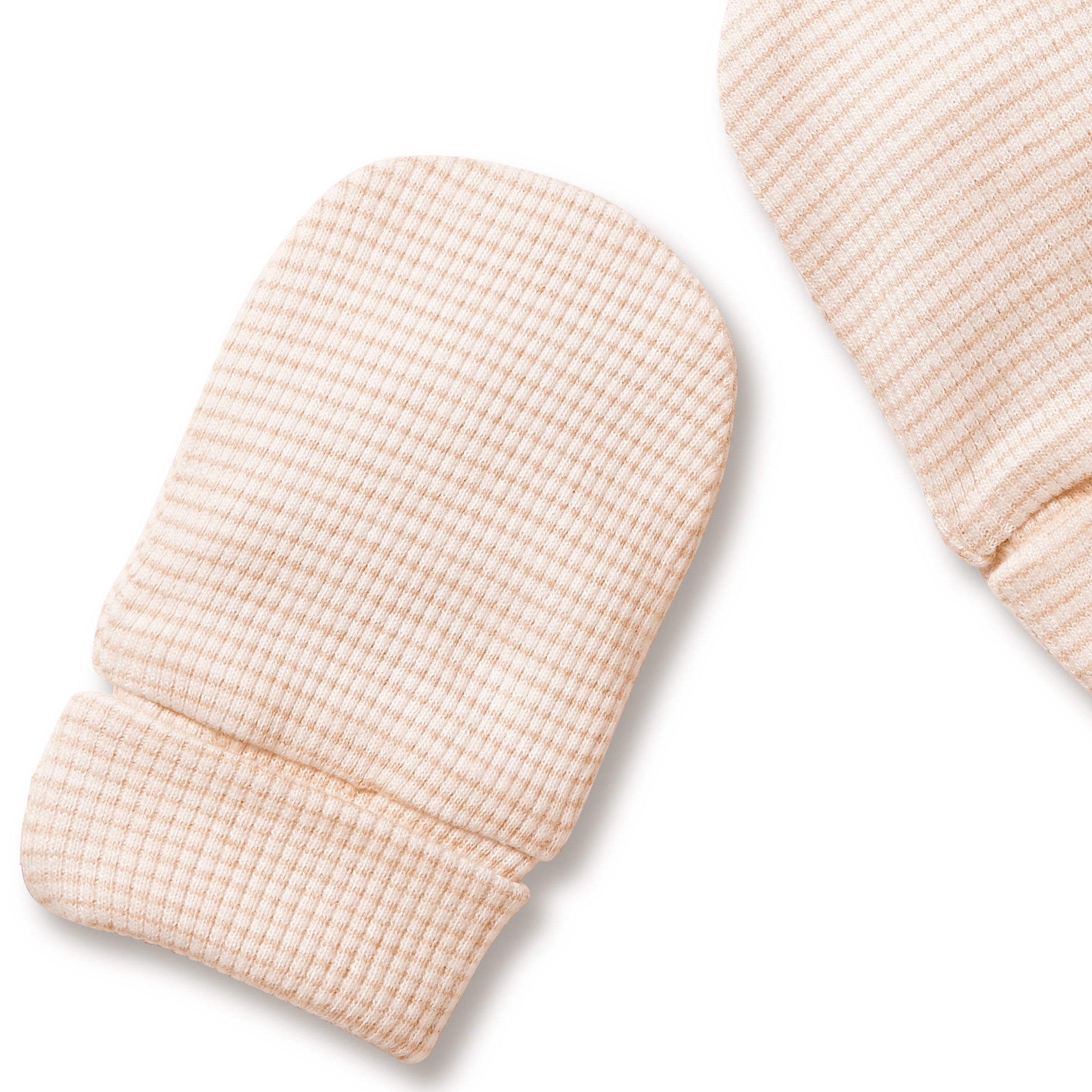 Organic Stripe Rib Mittens