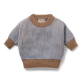 Coco Blue Speckle Organic Knitted Ribbed Jumper