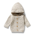 Cookie and Cream Organic Knitted Cable Jacket