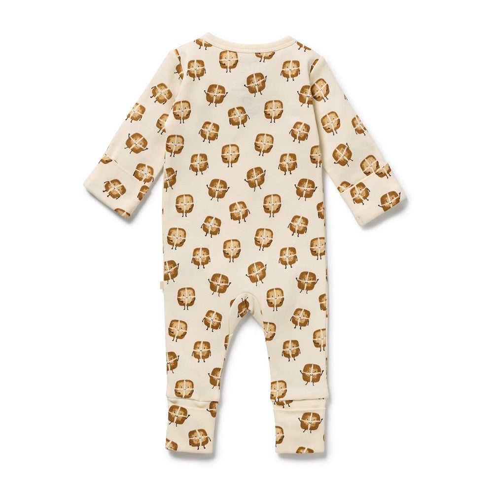 Hot Cross Buns Organic Zipsuit With Feet