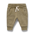 Olive Organic Terry Sweat Garment Dyed Pant