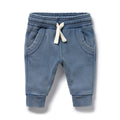 Twilight Blue Organic Terry Sweat Garment Dyed Pant