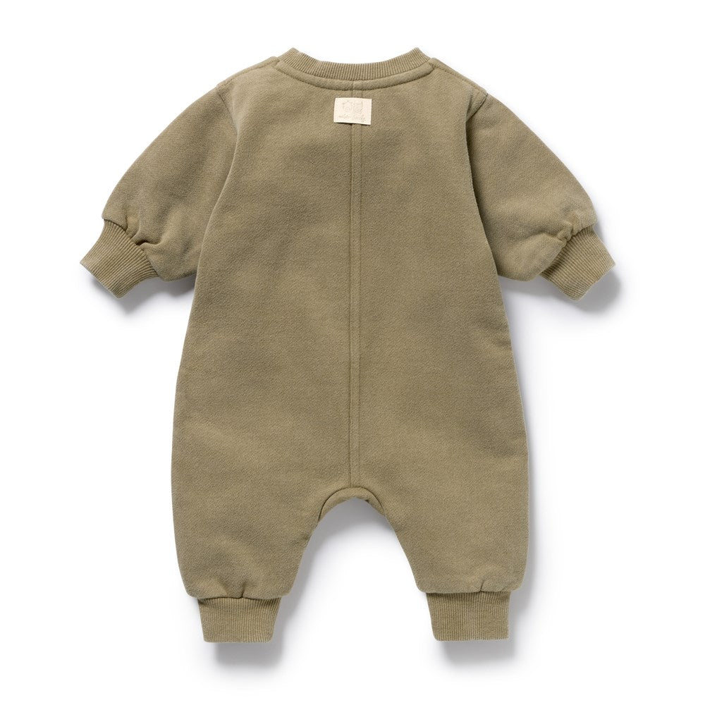 Olive Organic Terry Growsuit