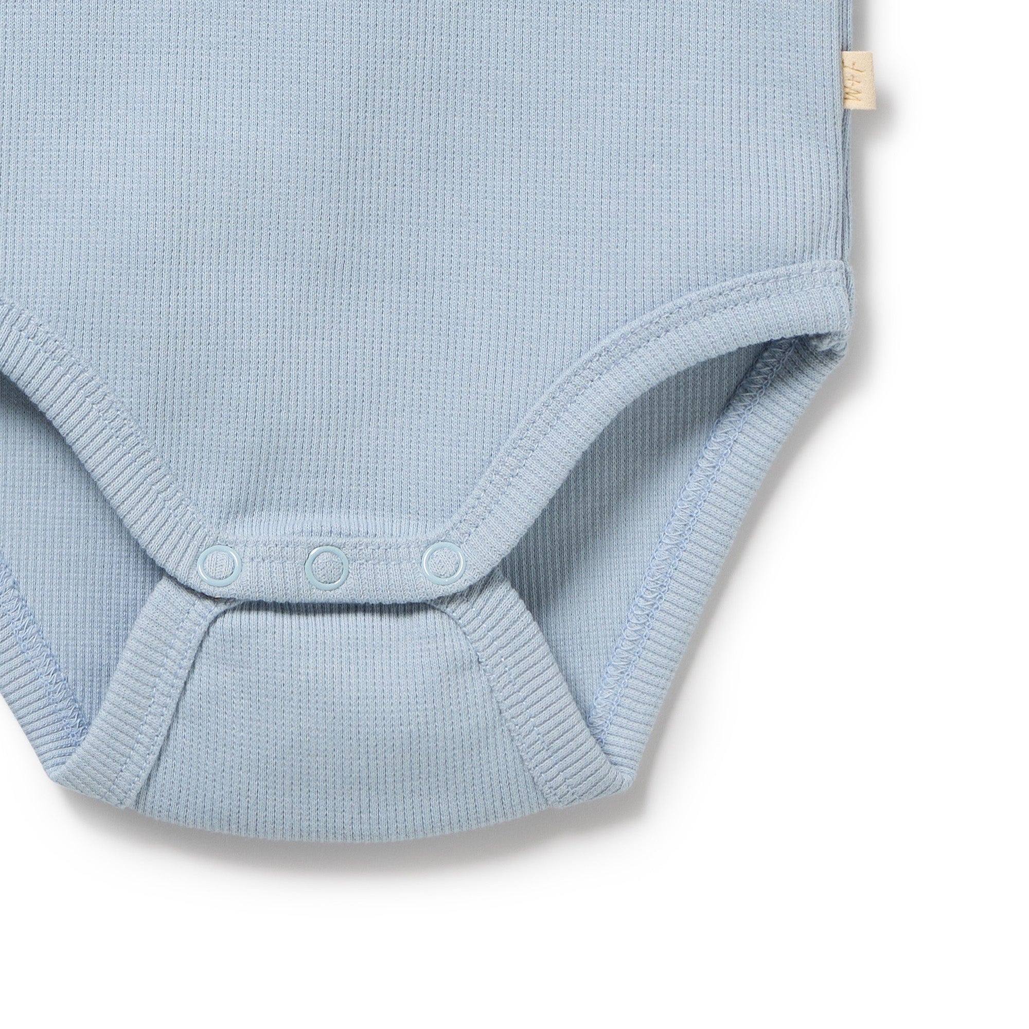 Storm Blue Organic Rib long-sleeved Bodysuit