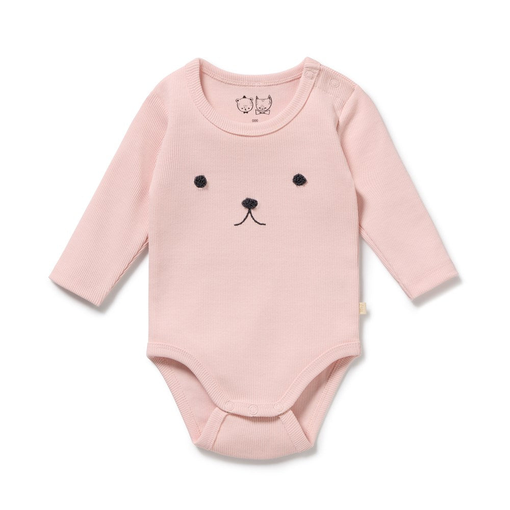 Strawberry Cream Organic Rib long-sleeved Bodysuit