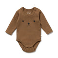 Nutmeg Organic Rib Long Sleeved Bodysuit