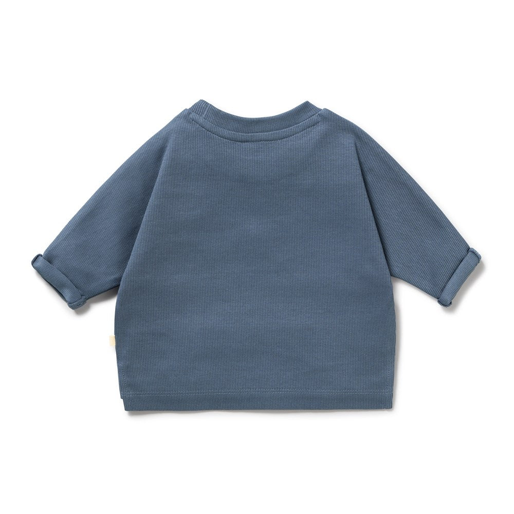 Twilight Blue Organic Rib long-sleeved Top