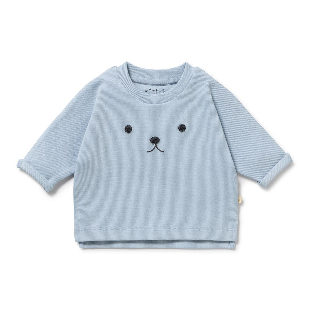 Storm Blue Organic Rib long-sleeved Top