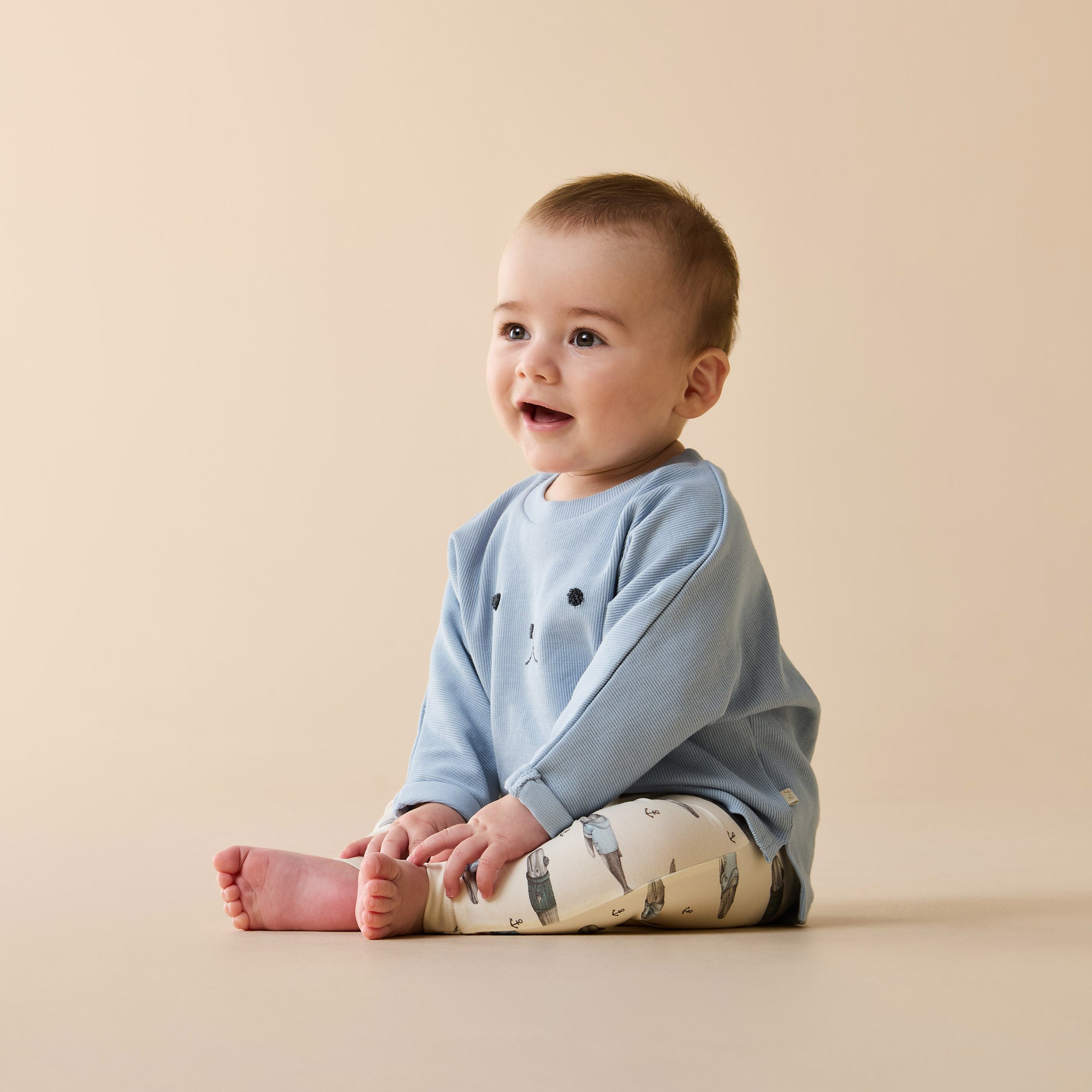 Storm Blue Organic Rib long-sleeved Top