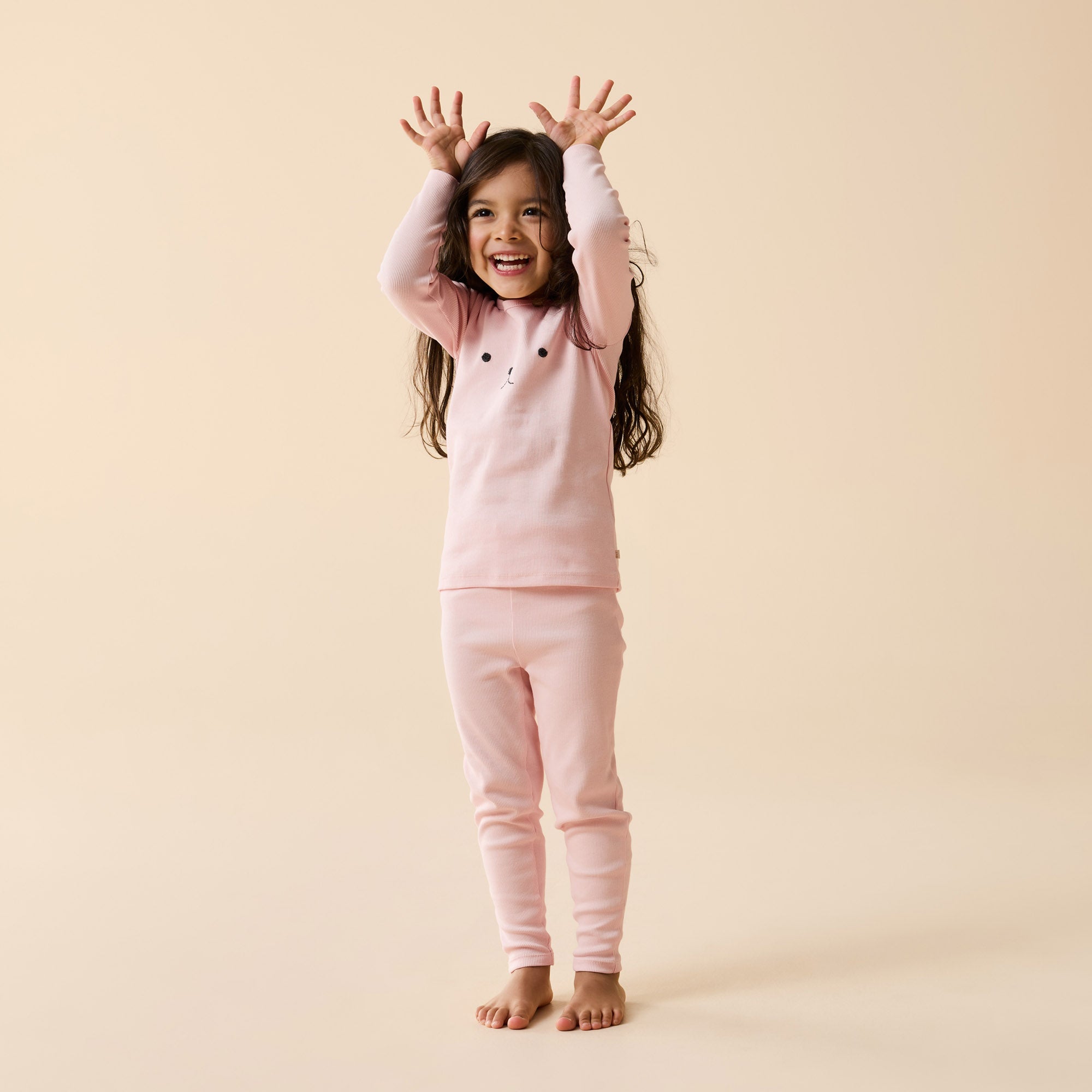 Strawberry Cream Organic Rib Long Sleeved Pyjamas