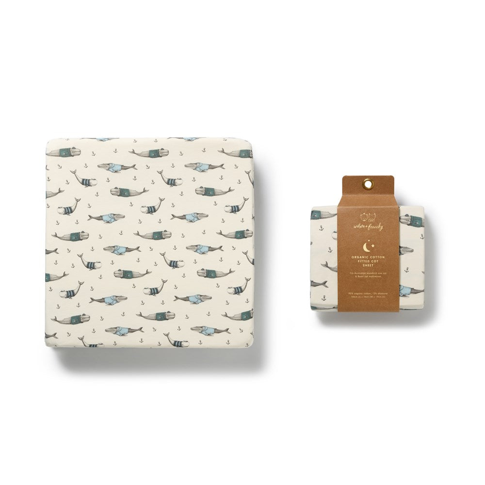 Woolly Whales Organic Cot Sheet