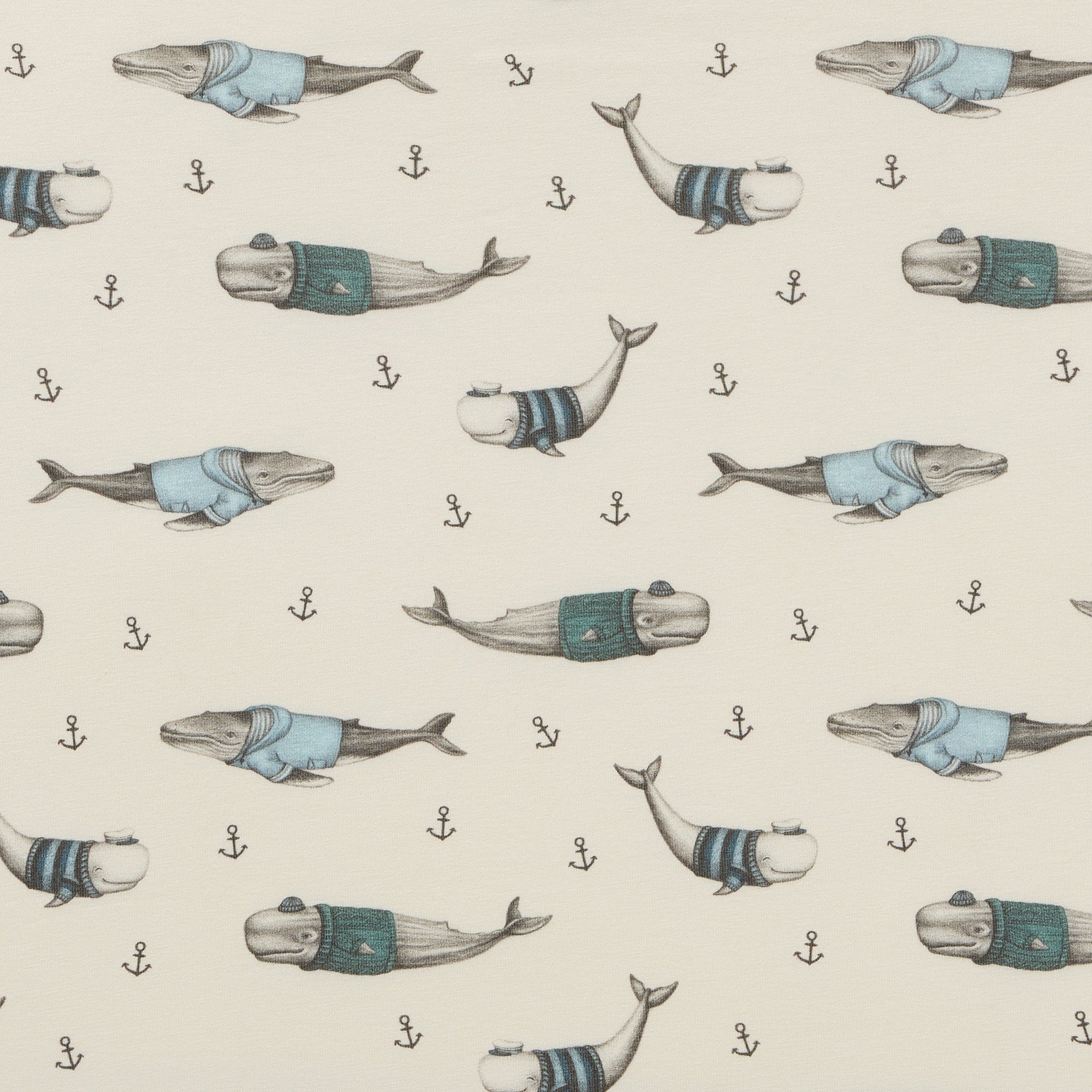 Woolly Whales Organic Bassinet Sheet